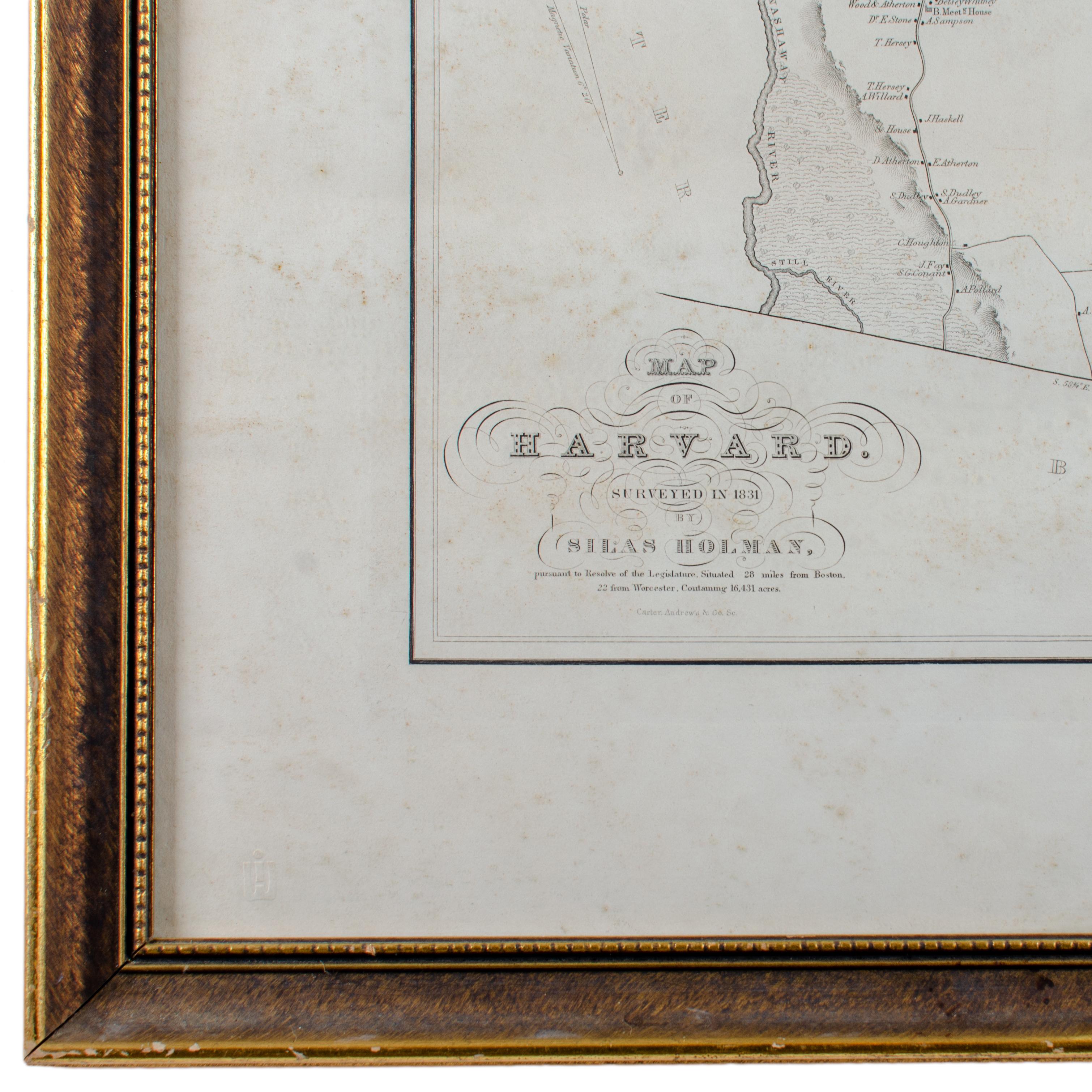 Other Silas Holman Map of Harvard For Sale