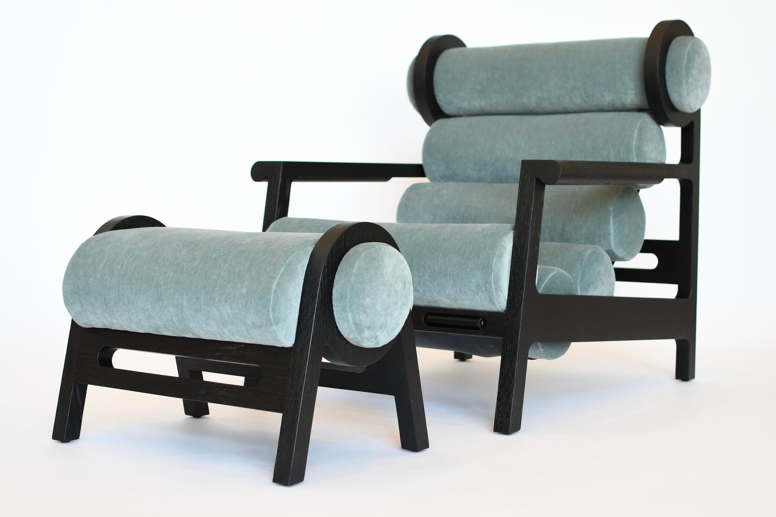 Mohair Silas Ottoman For Sale