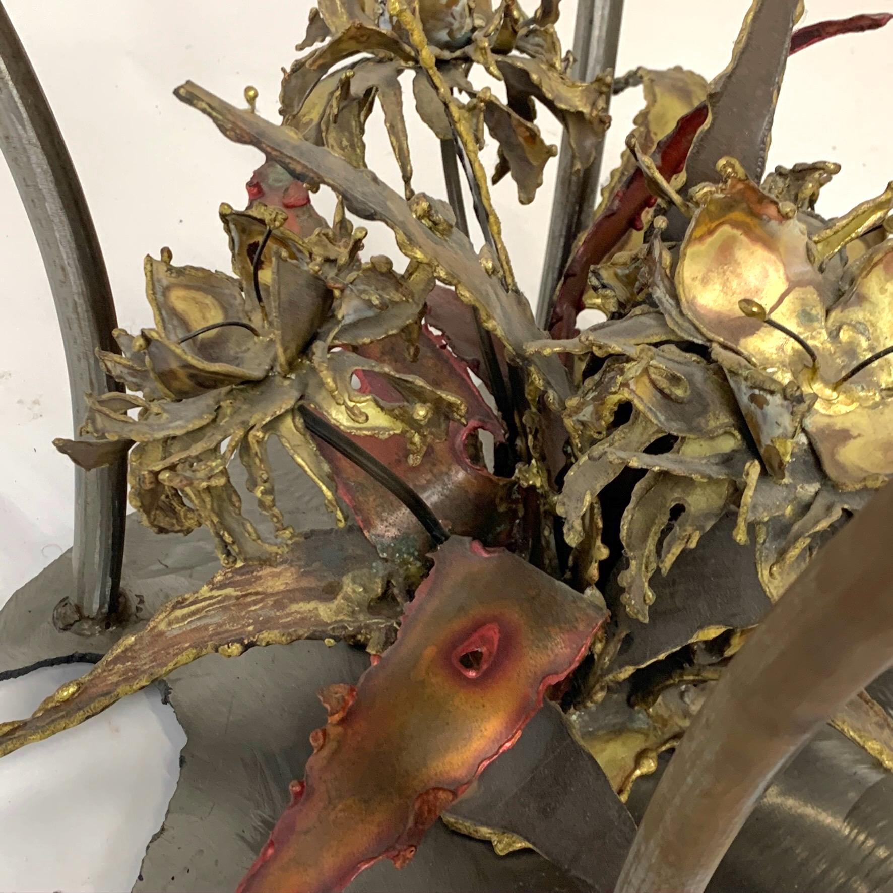 Silas Seandal Studio Brutalist Bloom Welded Bronze, Steel, & Copper Coffee Table 6