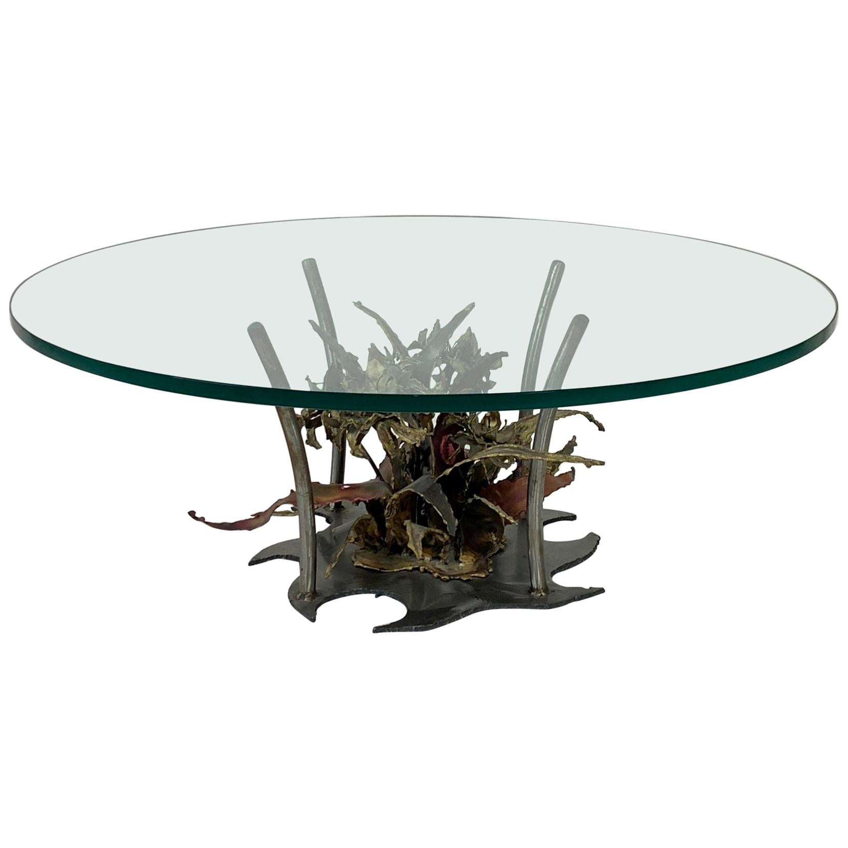 Silas Seandal Studio Brutalist Bloom Welded Bronze, Steel, & Copper Coffee Table