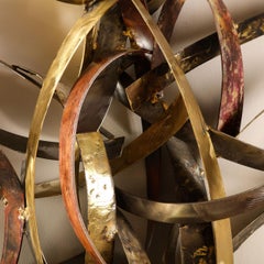 Brutalist Metal Wall Sculpture Entitled "Saturn Rings" by Silas Seandel