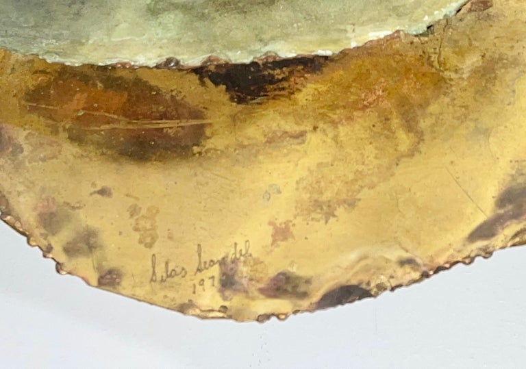 Silas Seandel 1972 Torch Cut Mixed Metal Abstract Wall Sculpture For