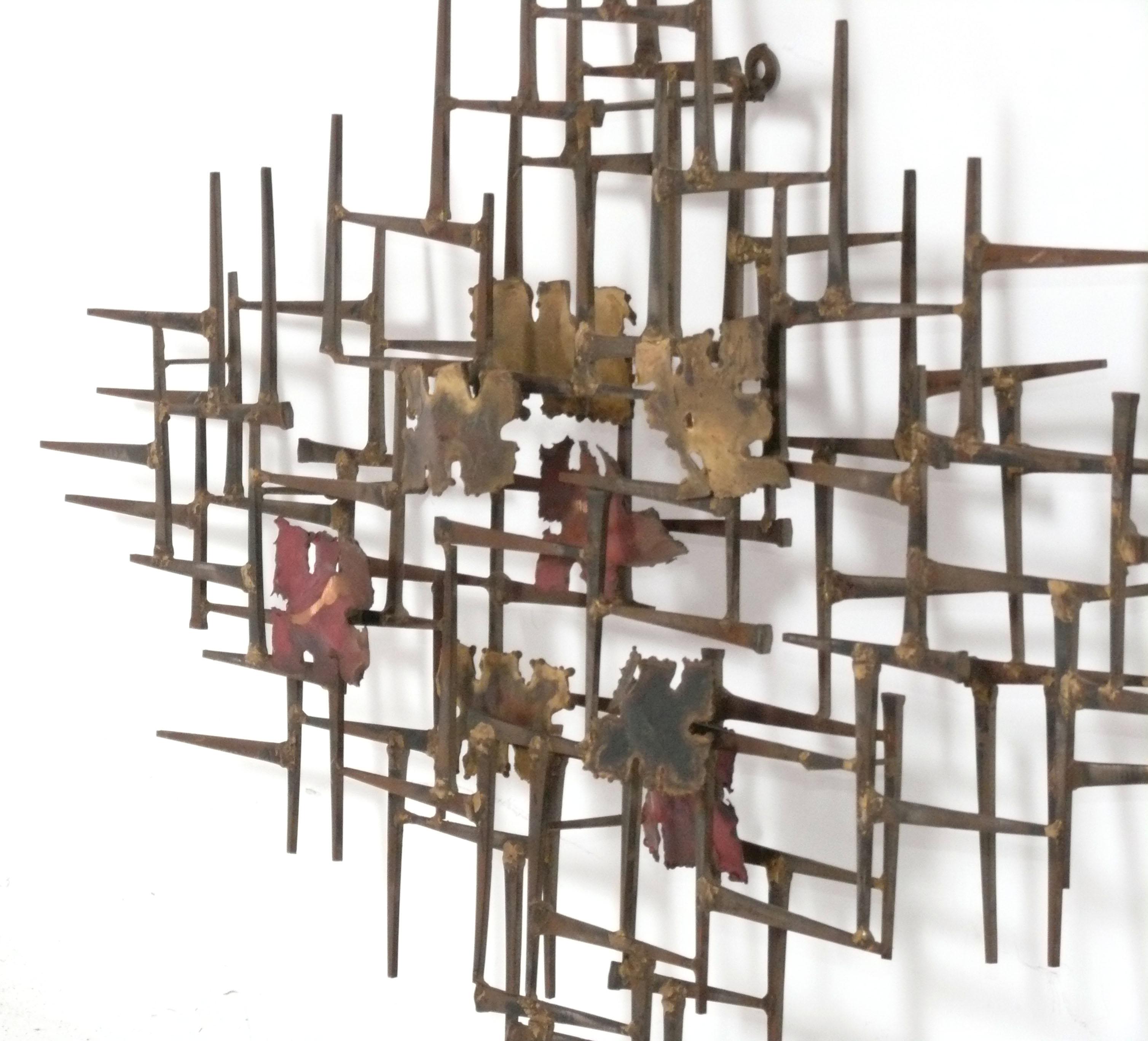 Mid-Century Modern Silas Seandel Abstract Metal Wall Sculpture Mid Century Modern Art 33