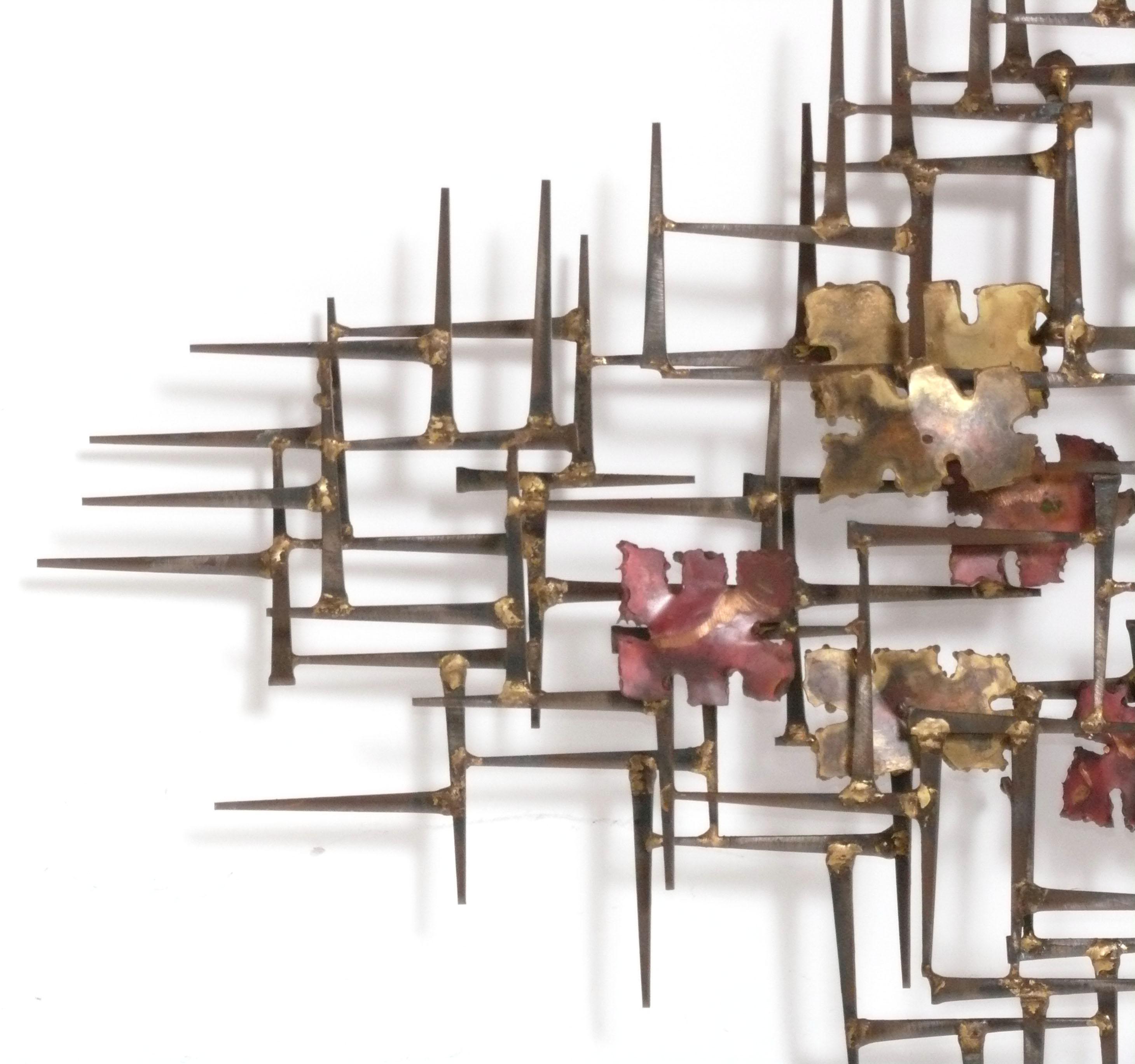 American Silas Seandel Abstract Metal Wall Sculpture Mid Century Modern Art 33