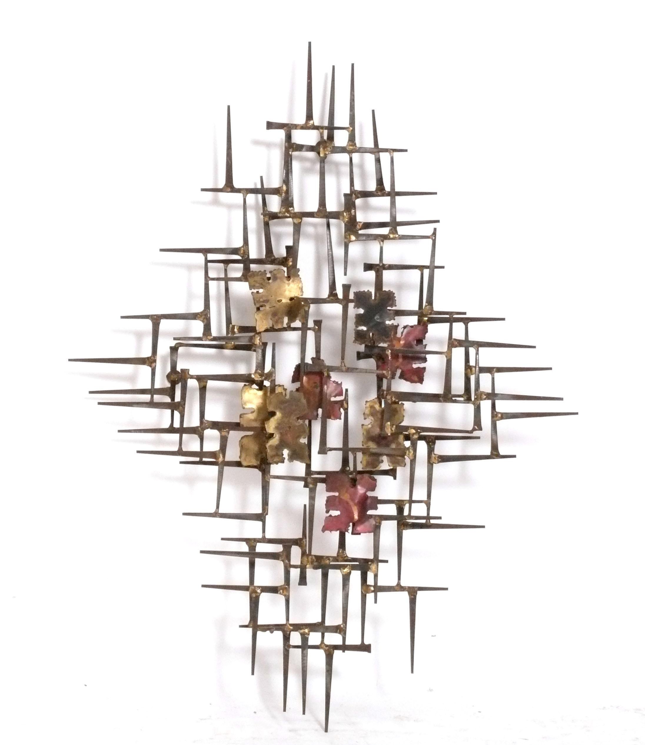 Late 20th Century Silas Seandel Abstract Metal Wall Sculpture Mid Century Modern Art 33