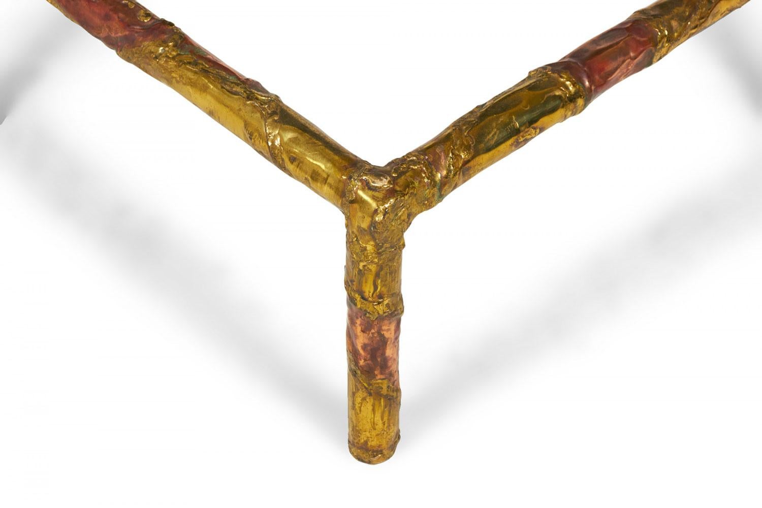 Silas Seandel American Brutalist Mixed Metals Cocktail / Coffee Table Frame For Sale 4