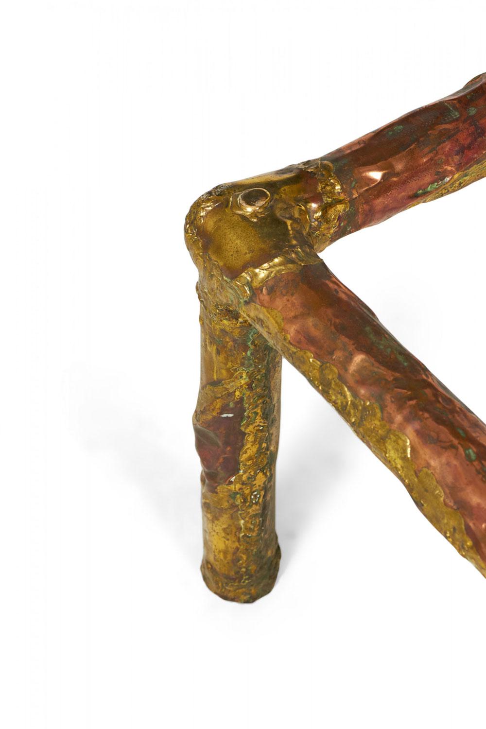 Silas Seandel American Brutalist Mixed Metals Cocktail / Coffee Table Frame For Sale 6