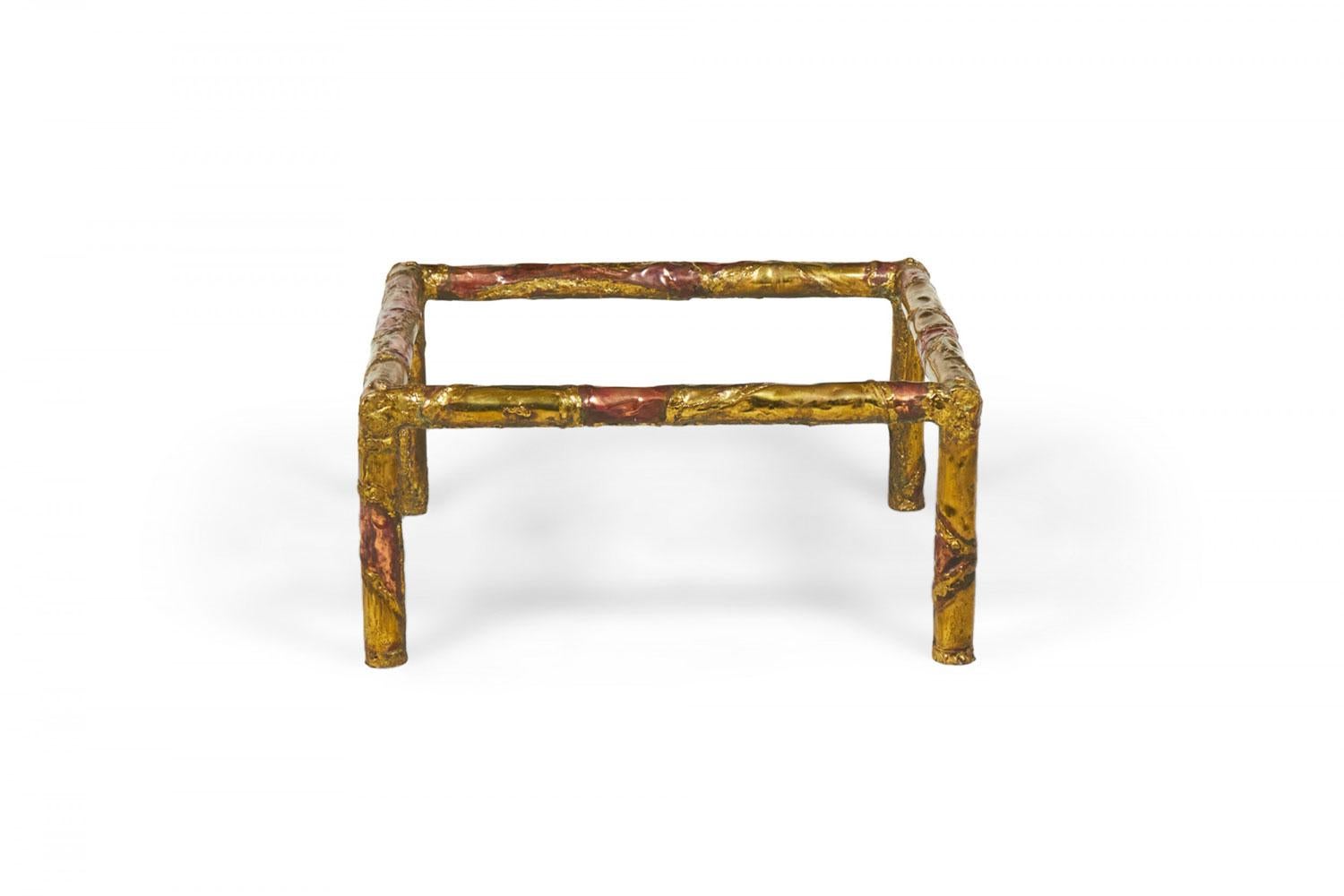 Mid-Century Modern Silas Seandel American Brutalist Mixed Metals Cocktail / Coffee Table Frame For Sale