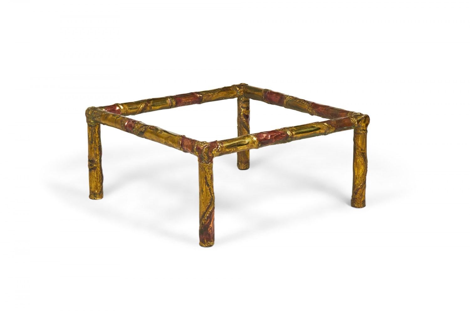 20th Century Silas Seandel American Brutalist Mixed Metals Cocktail / Coffee Table Frame For Sale
