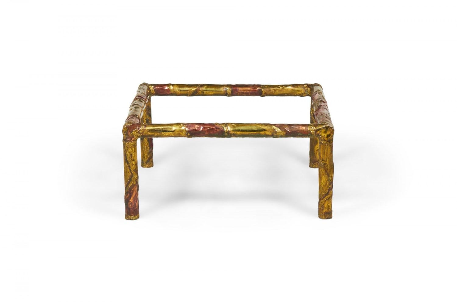 Brass Silas Seandel American Brutalist Mixed Metals Cocktail / Coffee Table Frame For Sale