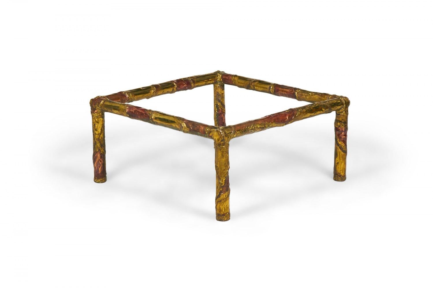 Silas Seandel American Brutalist Mixed Metals Cocktail / Coffee Table Frame For Sale 1