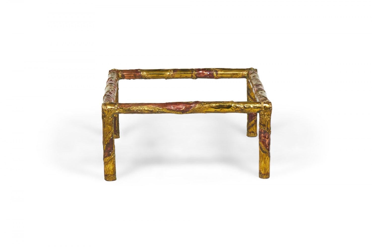 Silas Seandel American Brutalist Mixed Metals Cocktail / Coffee Table Frame For Sale 2