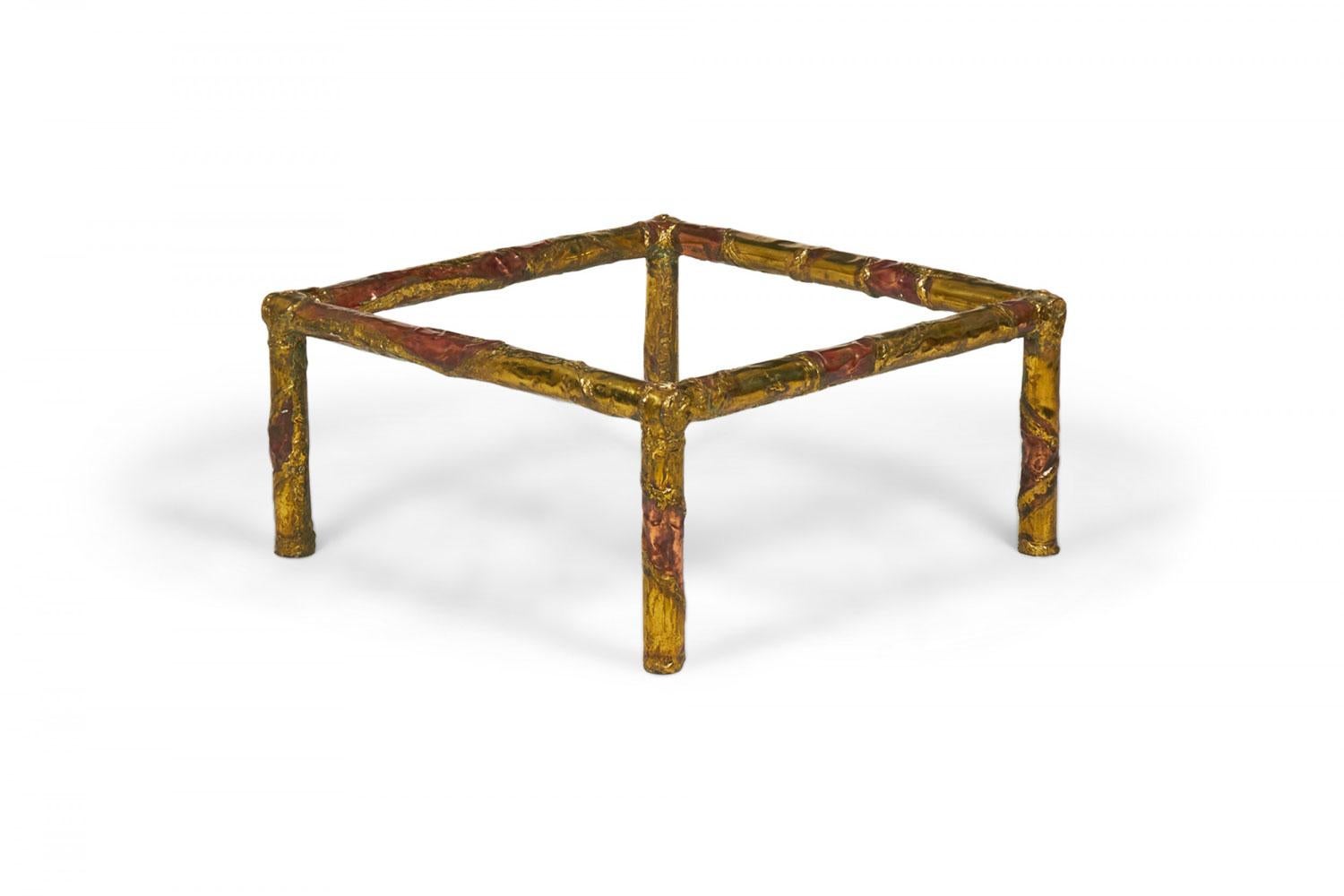 Silas Seandel American Brutalist Mixed Metals Cocktail / Coffee Table Frame For Sale 3