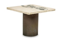Silas Seandel American Concrete and Bronze "Terra" Breakfast / Card / Game Table