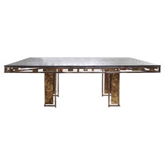 Silas Seandel Artisan Brazed Brass and Steel Dining Table, 1970s, 'Signed'