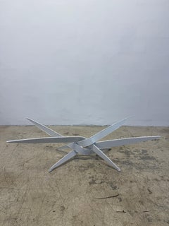 Silas Seandel Attrb. Brutalist Torch Cut White Lacquer Steel Coffee Table Base