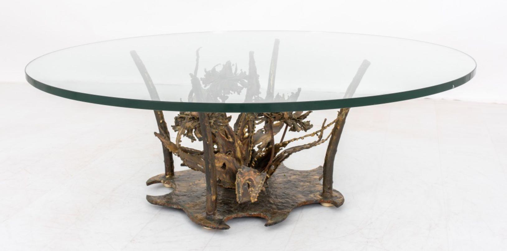 Silas Seandel (American, b. 1937) Bronze and Glass Low, Cocktail, or Coffee Table, from the