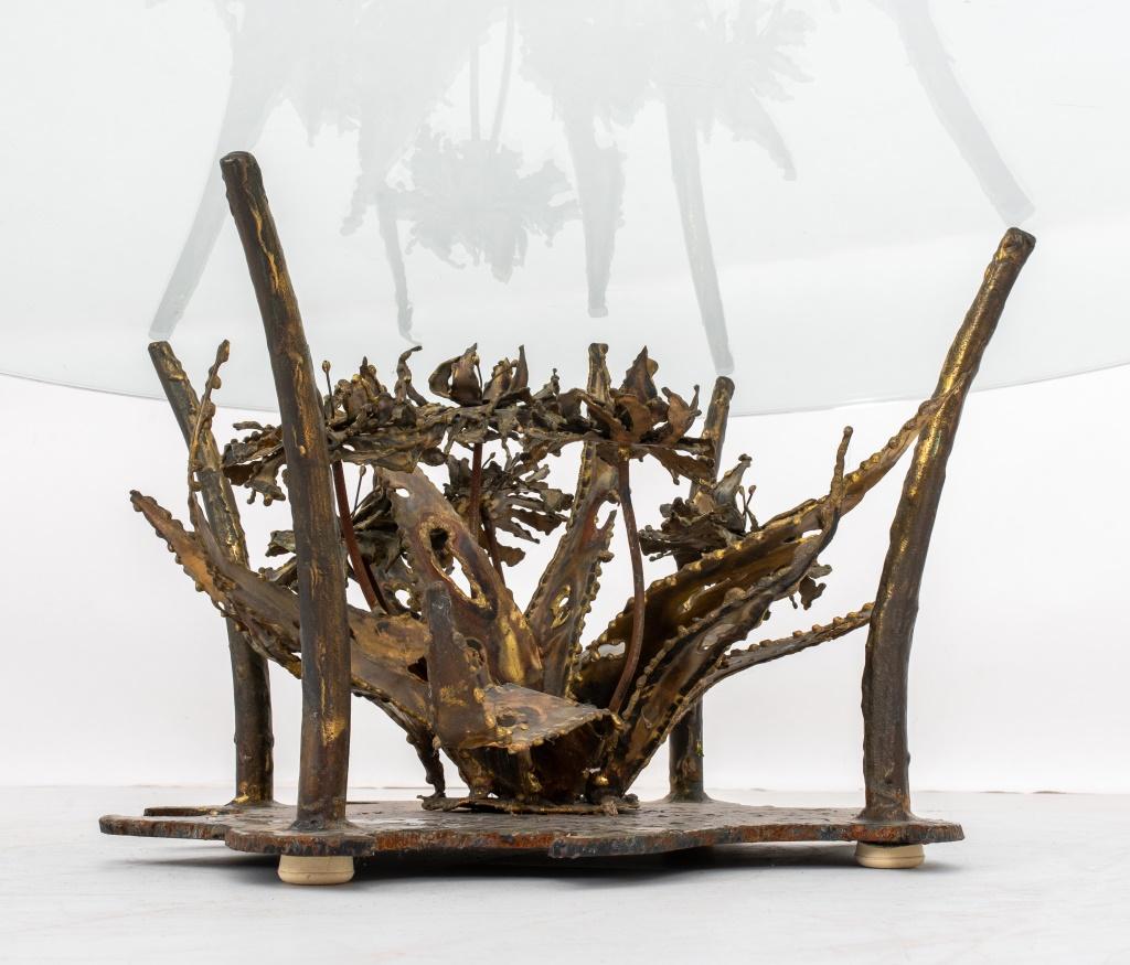 Silas Seandel, niedriger Tisch aus Bronze und Glas, 1970er-Jahre im Zustand „Gut“ im Angebot in New York, NY