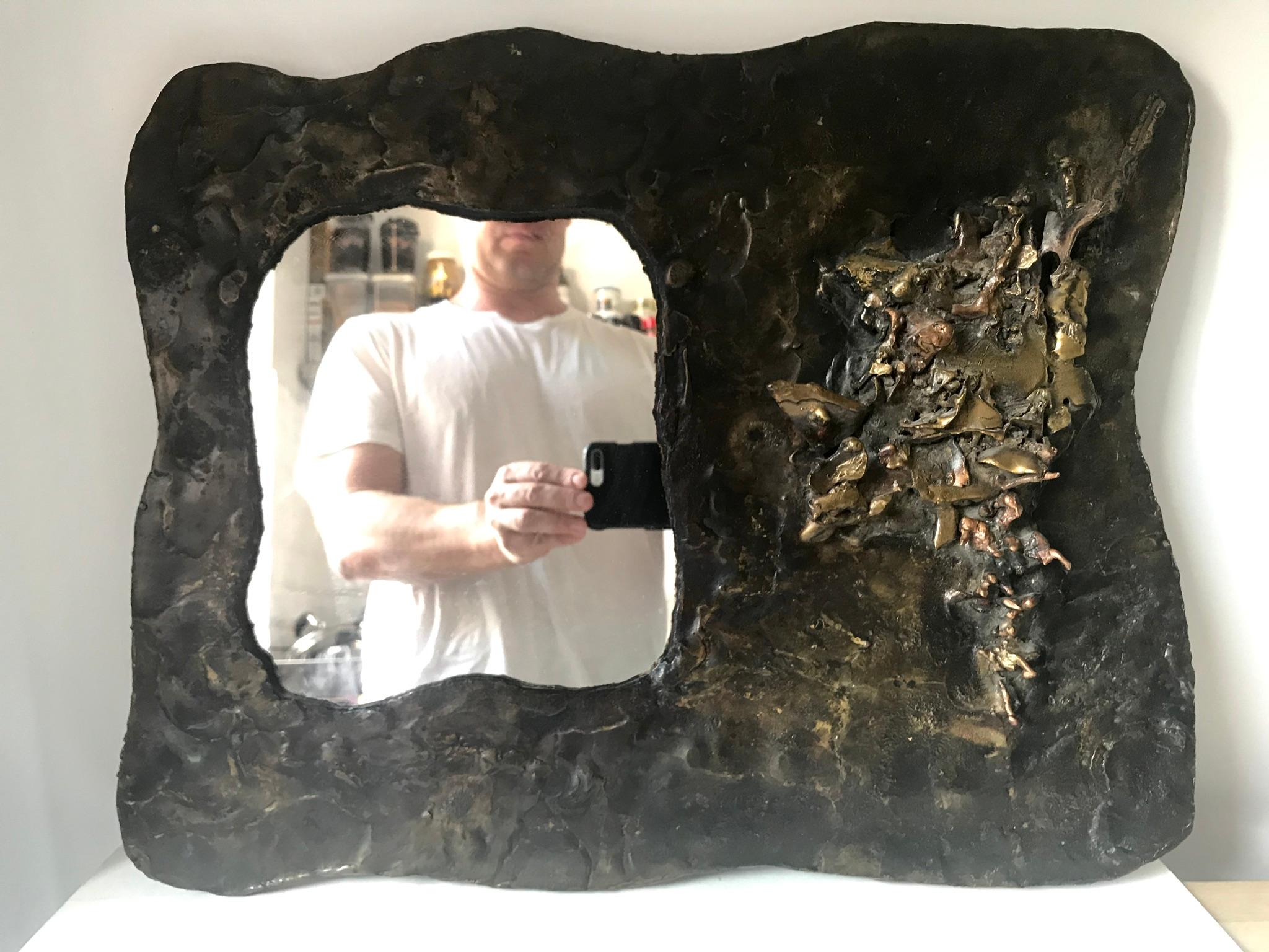 Silas Seandel Bronze Mirror For Sale 3