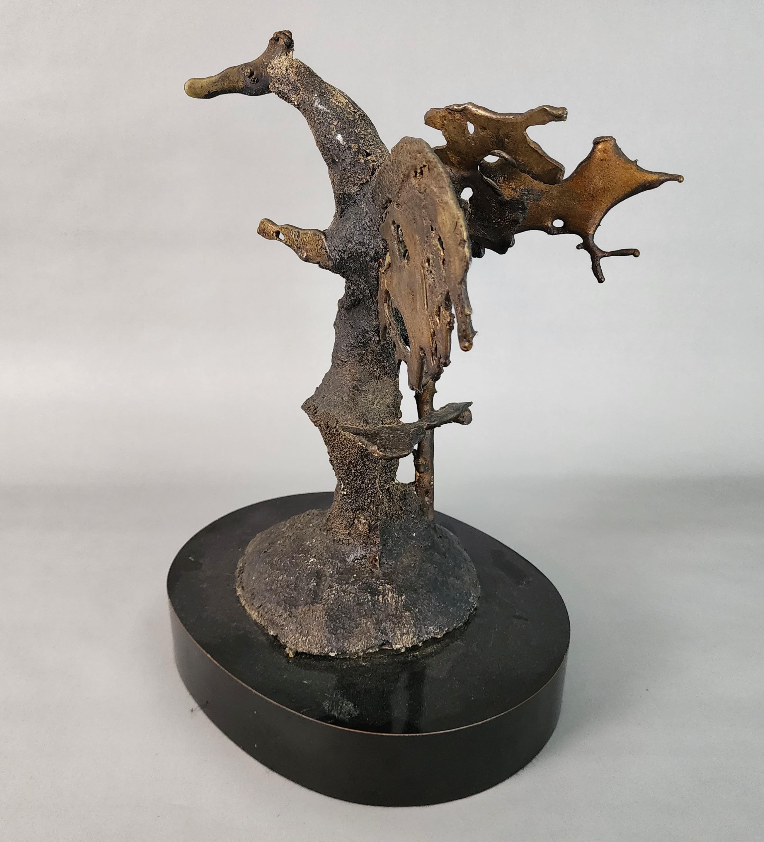 Fine XX secolo Silas Seandel Scultura in bronzo Brutalista Firmata in vendita