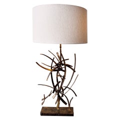 Silas Seandel Bronze Table Lamp - Signed and Dated 1972