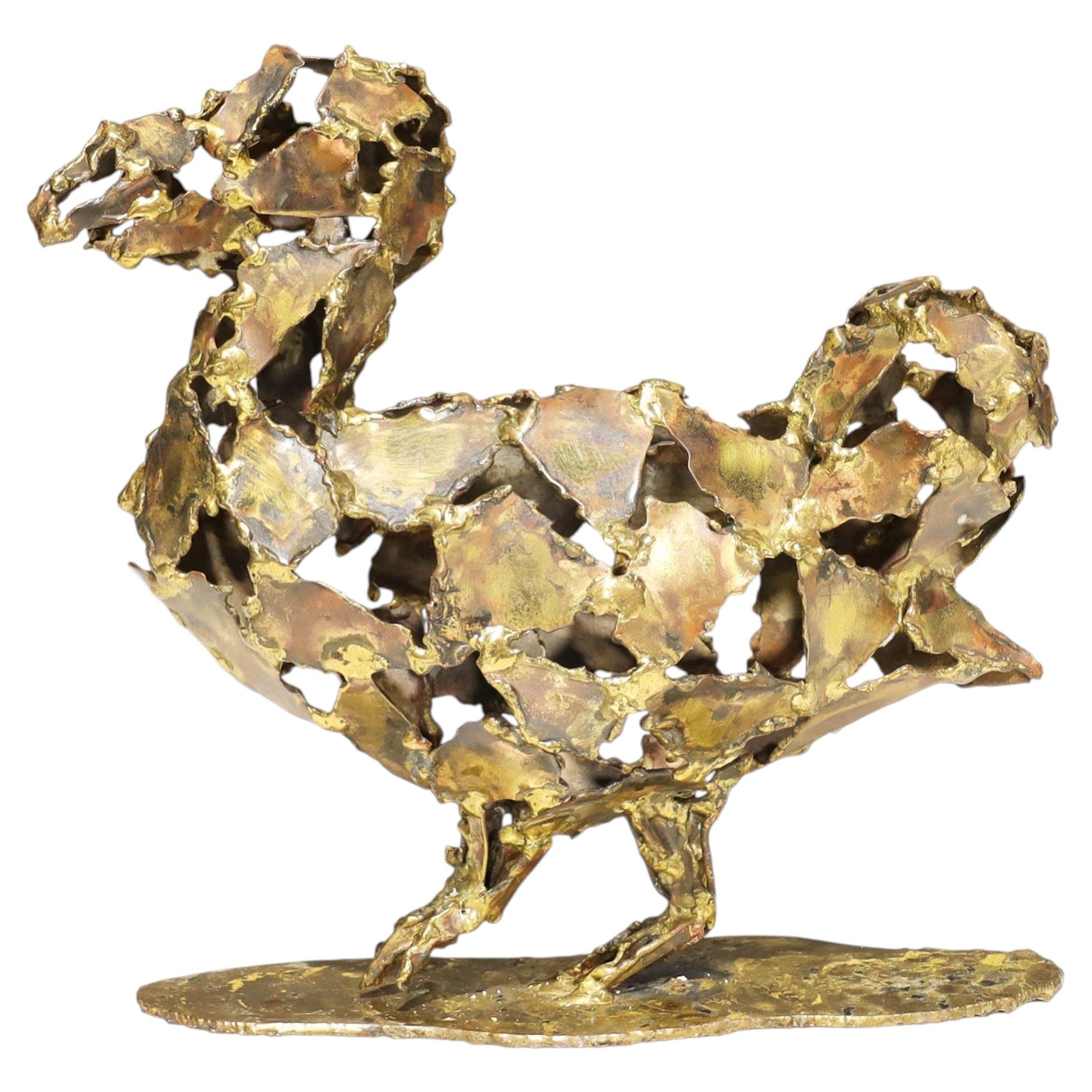 Silas Seandel Brutalist Bird Sculpture, Metal, Mid-Century, 1970s