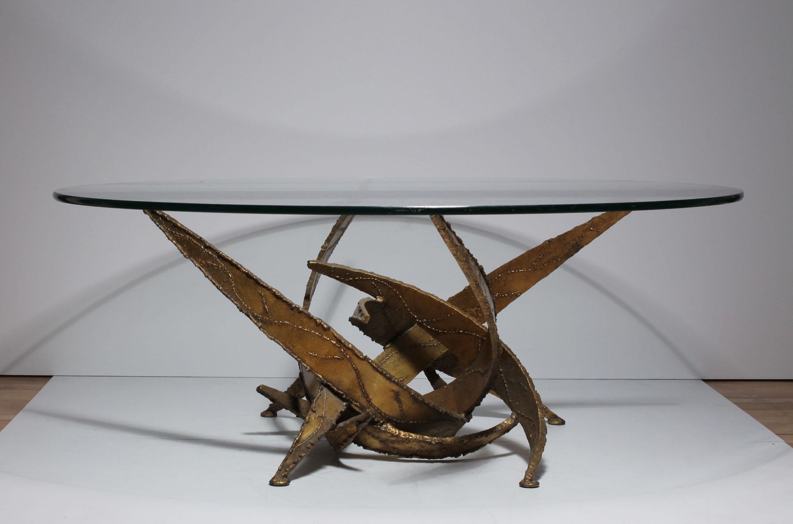 Mid-Century Modern Brutalist coffee table after Silas Seandel For Sale