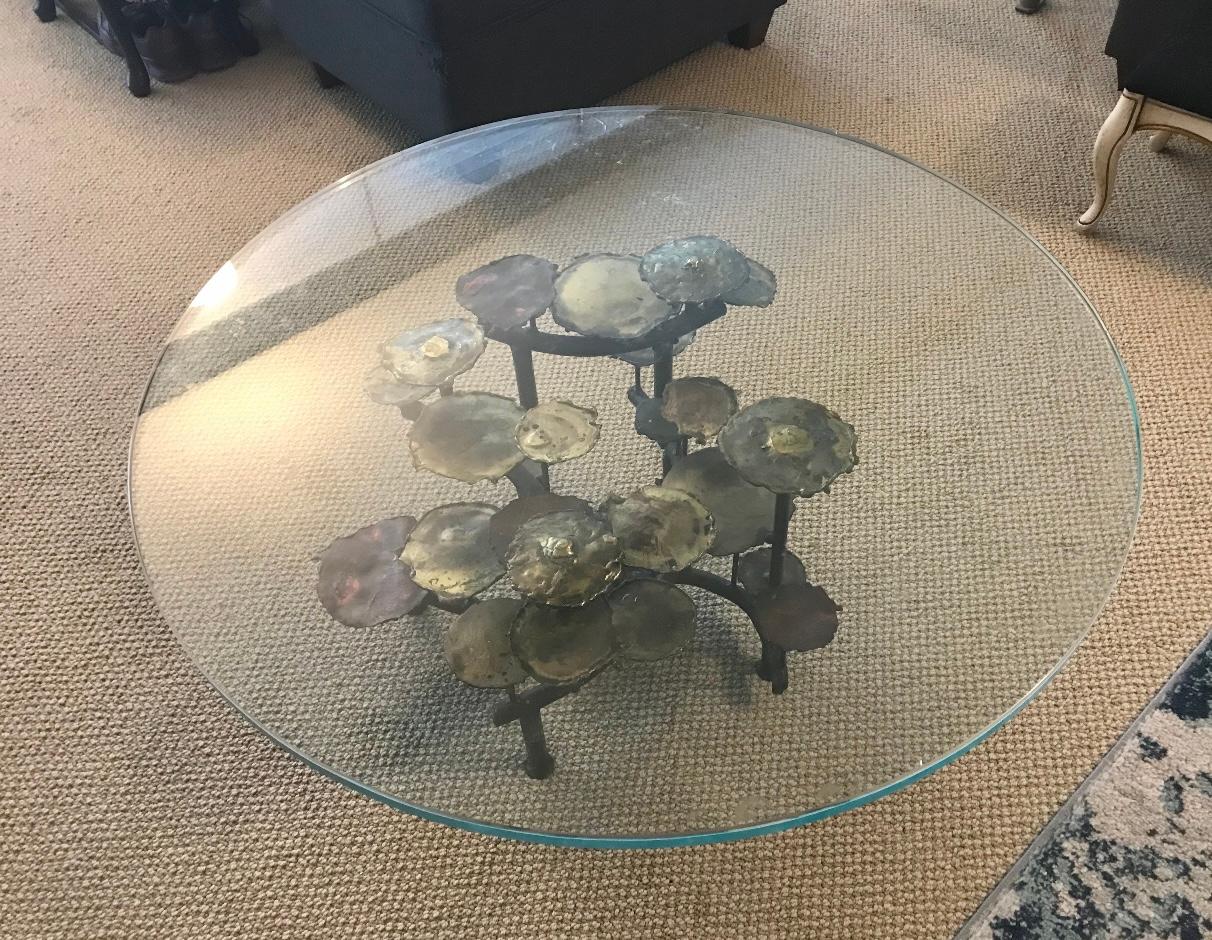 Silas Seandel, Brutalist Lily Pad, Coffee Table, United States, circa 1974 For Sale 4
