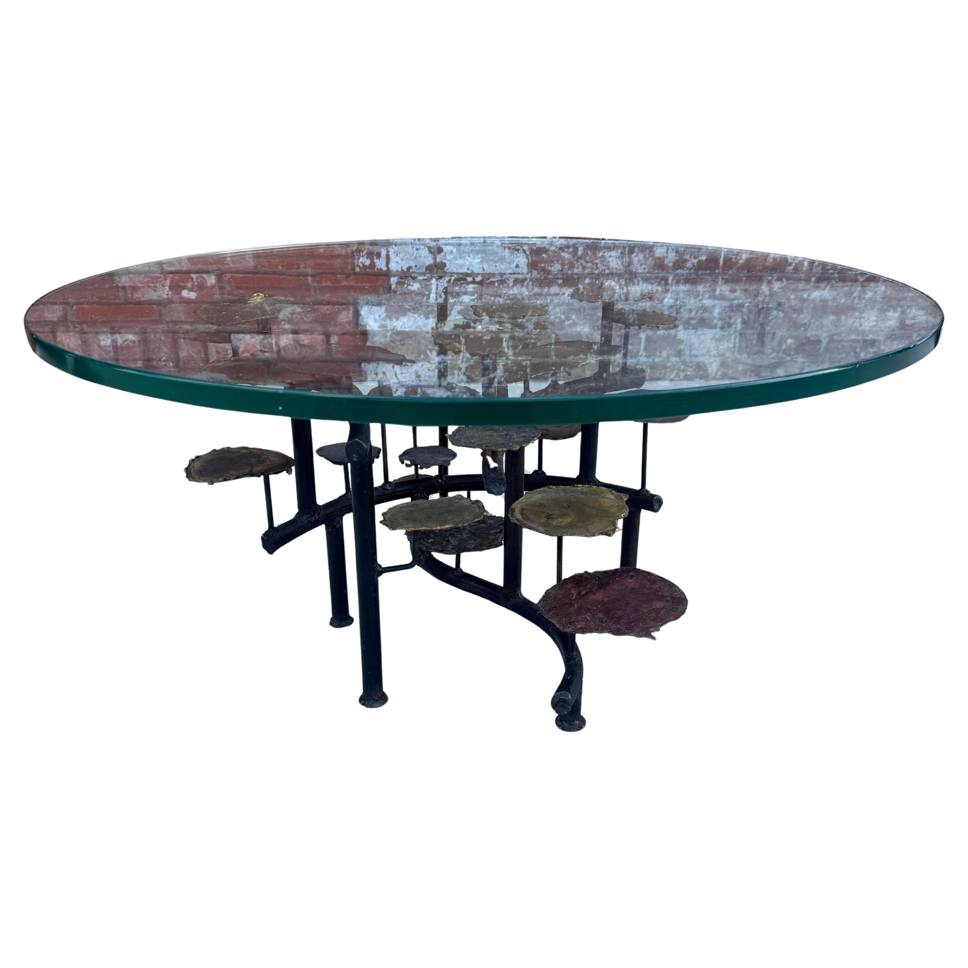Silas Seandel, Brutalist Lily Pad, Coffee Table, United States, circa 1974 For Sale