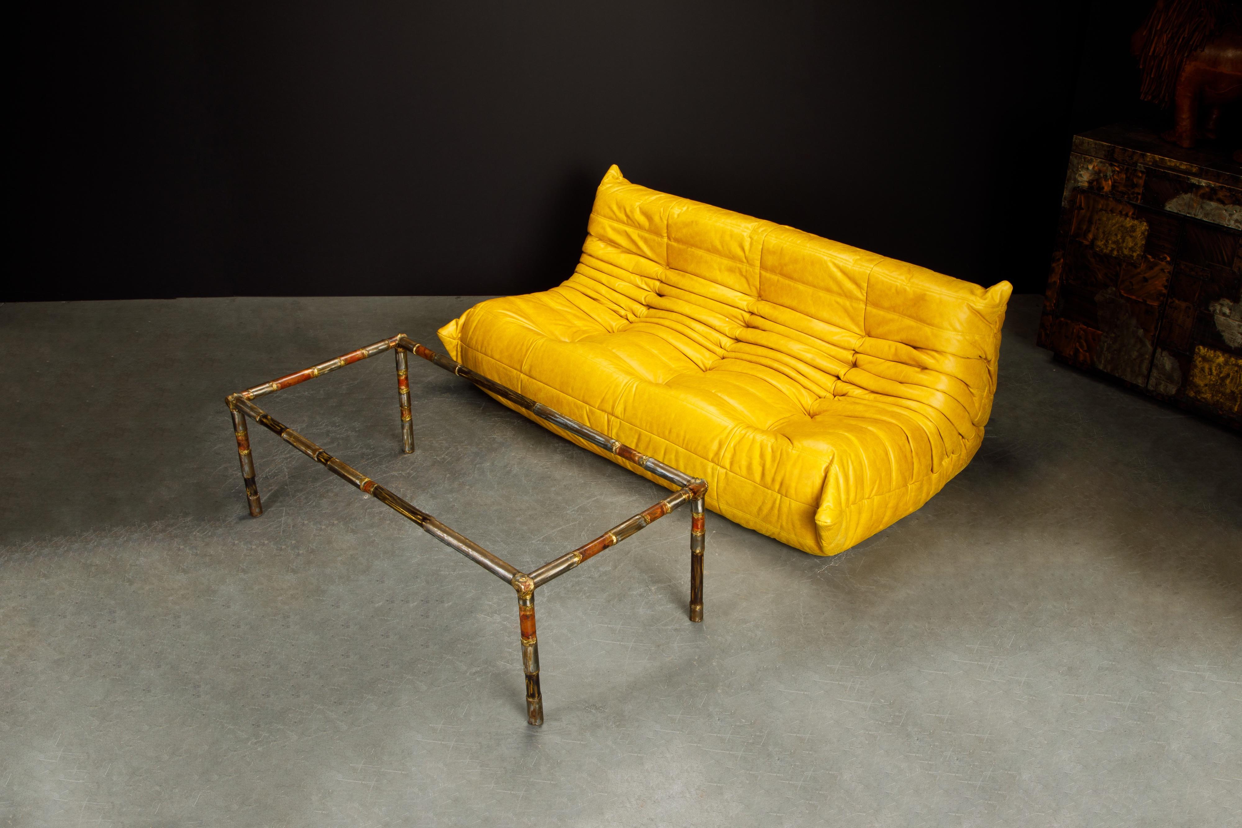 Silas Seandel Brutalist Mixed Metal Coffee Table, Signed and Dated 1976 For Sale 12