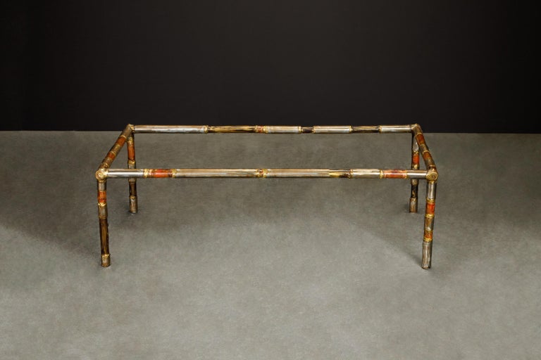 American Silas Seandel Brutalist Mixed Metal Coffee Table, Signed and Dated 1976 For Sale