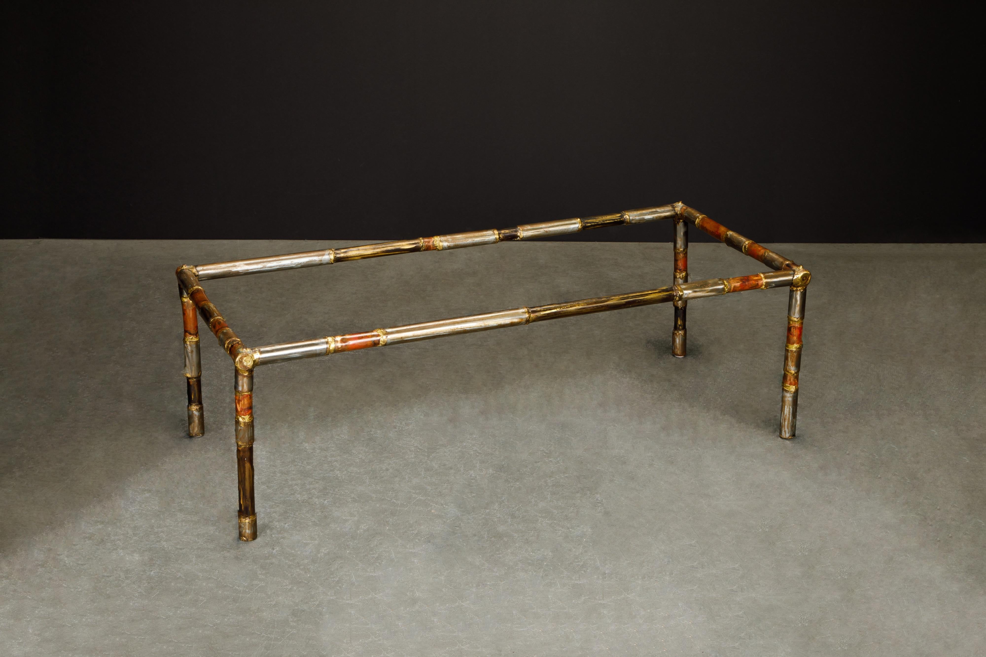 Welded Silas Seandel Brutalist Mixed Metal Coffee Table, Signed and Dated 1976 For Sale