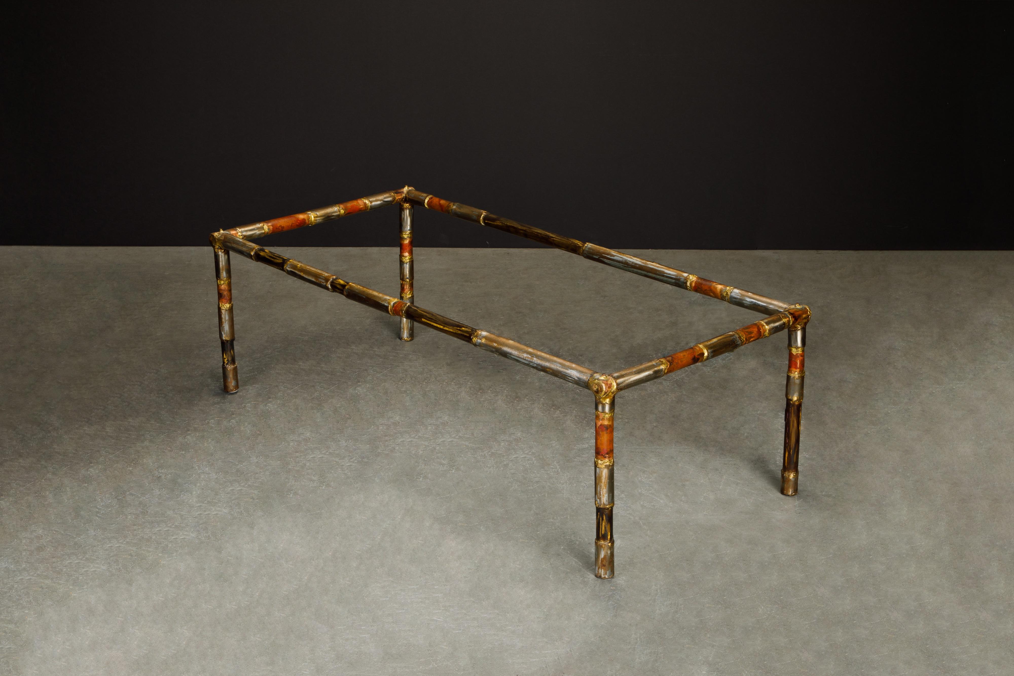 Brass Silas Seandel Brutalist Mixed Metal Coffee Table, Signed and Dated 1976 For Sale