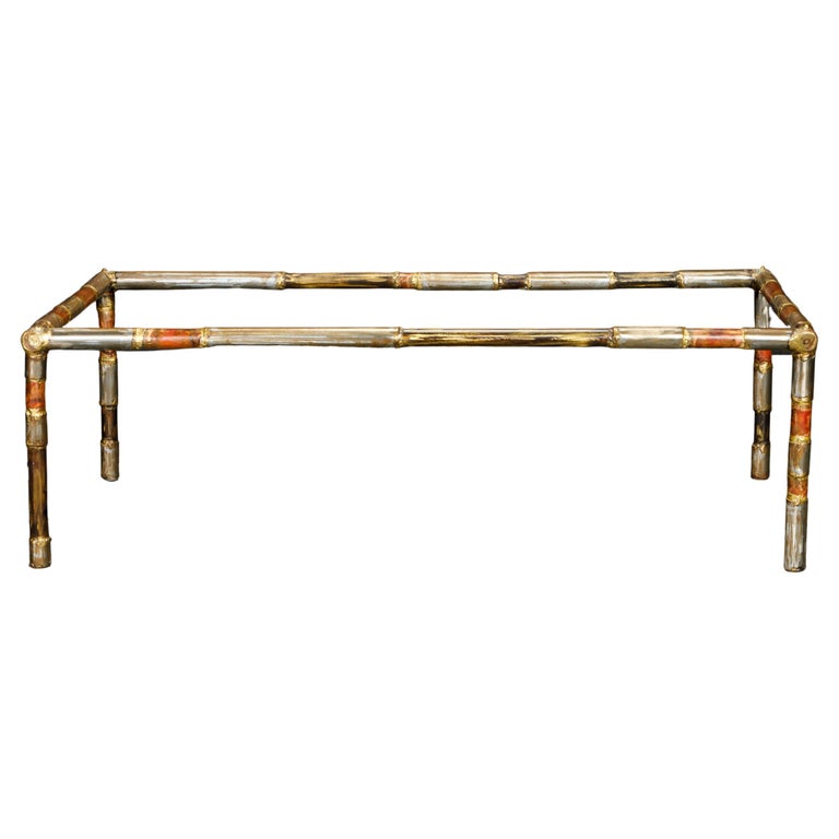 Silas Seandel Brutalist Mixed Metal Coffee Table, Signed and Dated 1976 For Sale