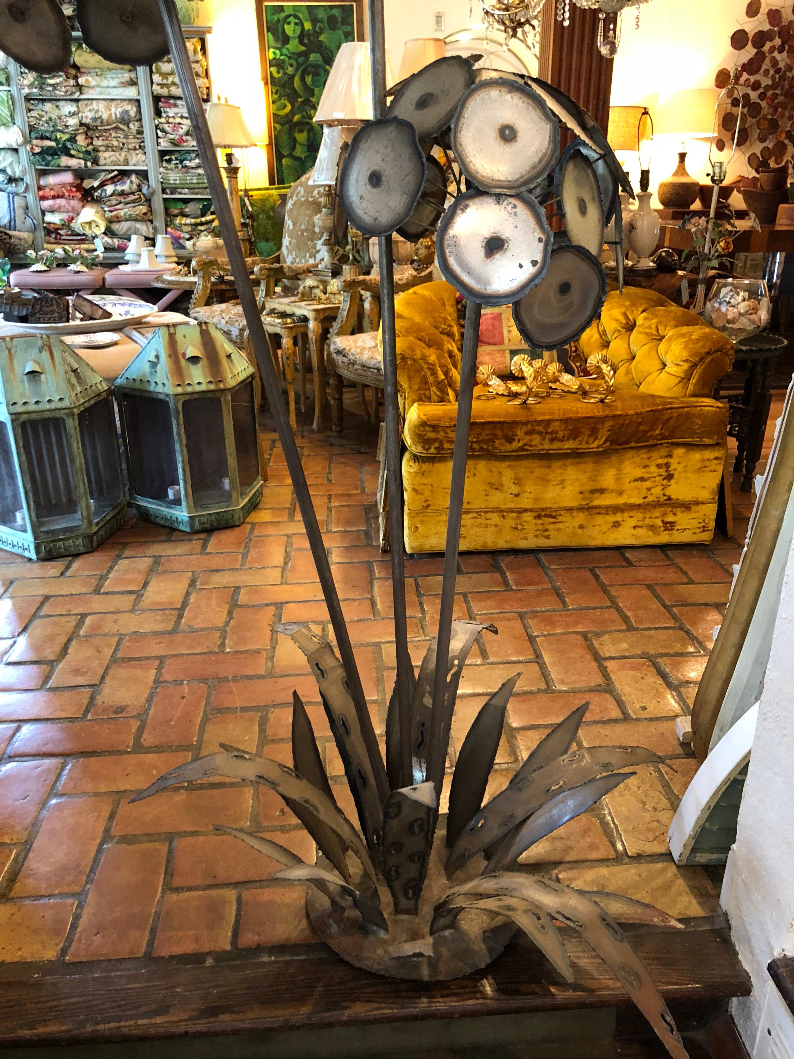Welded Curtis Jere 5 Ft Tall  Brutalist Sculptural Raindrops Tree For Sale