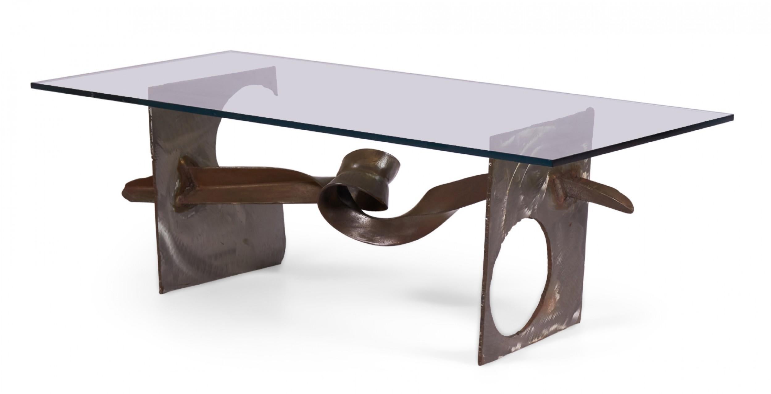 Silas Seandel Brutalist 'Tortured' Ribbon Steel Cocktail / Coffee Table In Good Condition For Sale In New York, NY
