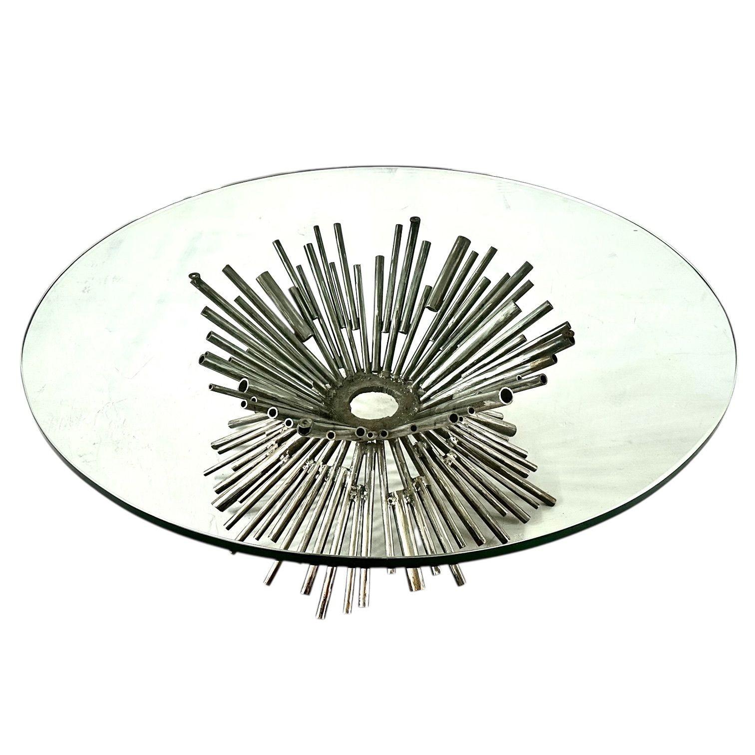 Table basse tubulaire brutaliste de Silas Seandel, années 1970.  Original
Mesure 15,5