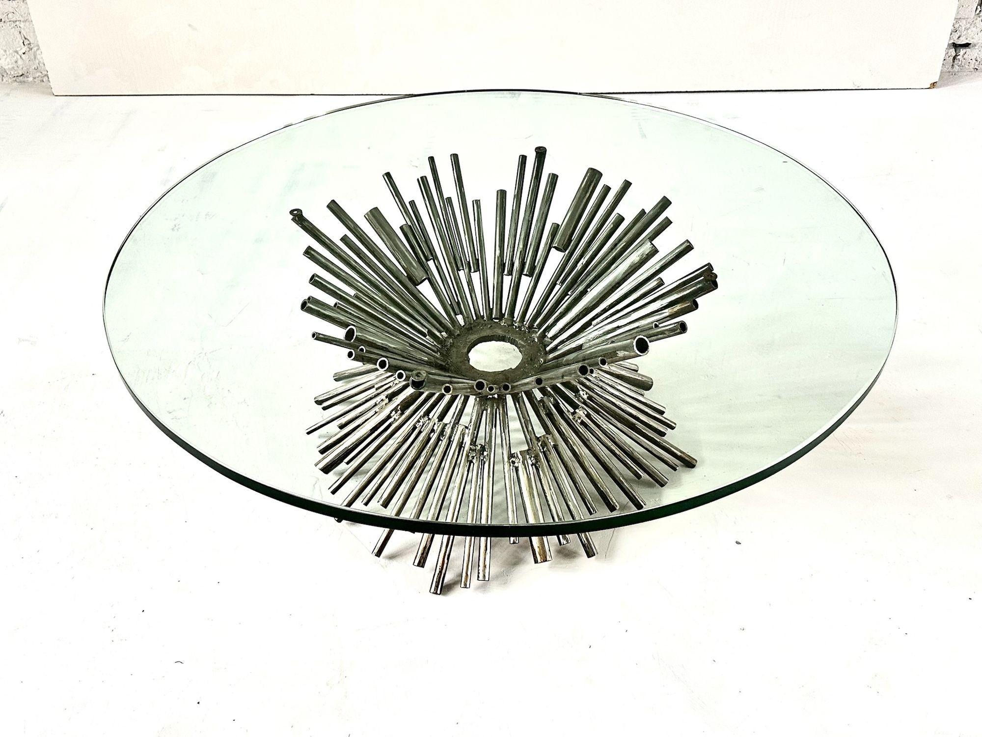Mid-Century Modern Table basse tubulaire brutaliste de Silas Seandel, 1970 en vente
