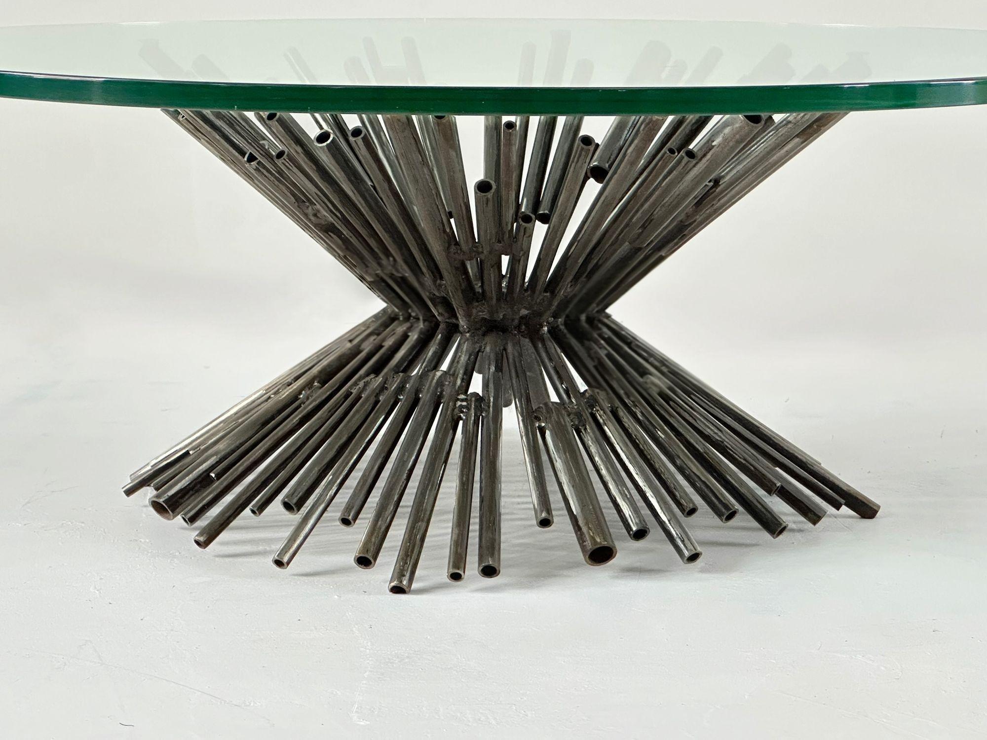 Table basse tubulaire brutaliste de Silas Seandel, 1970 Bon état - En vente à Chicago, IL