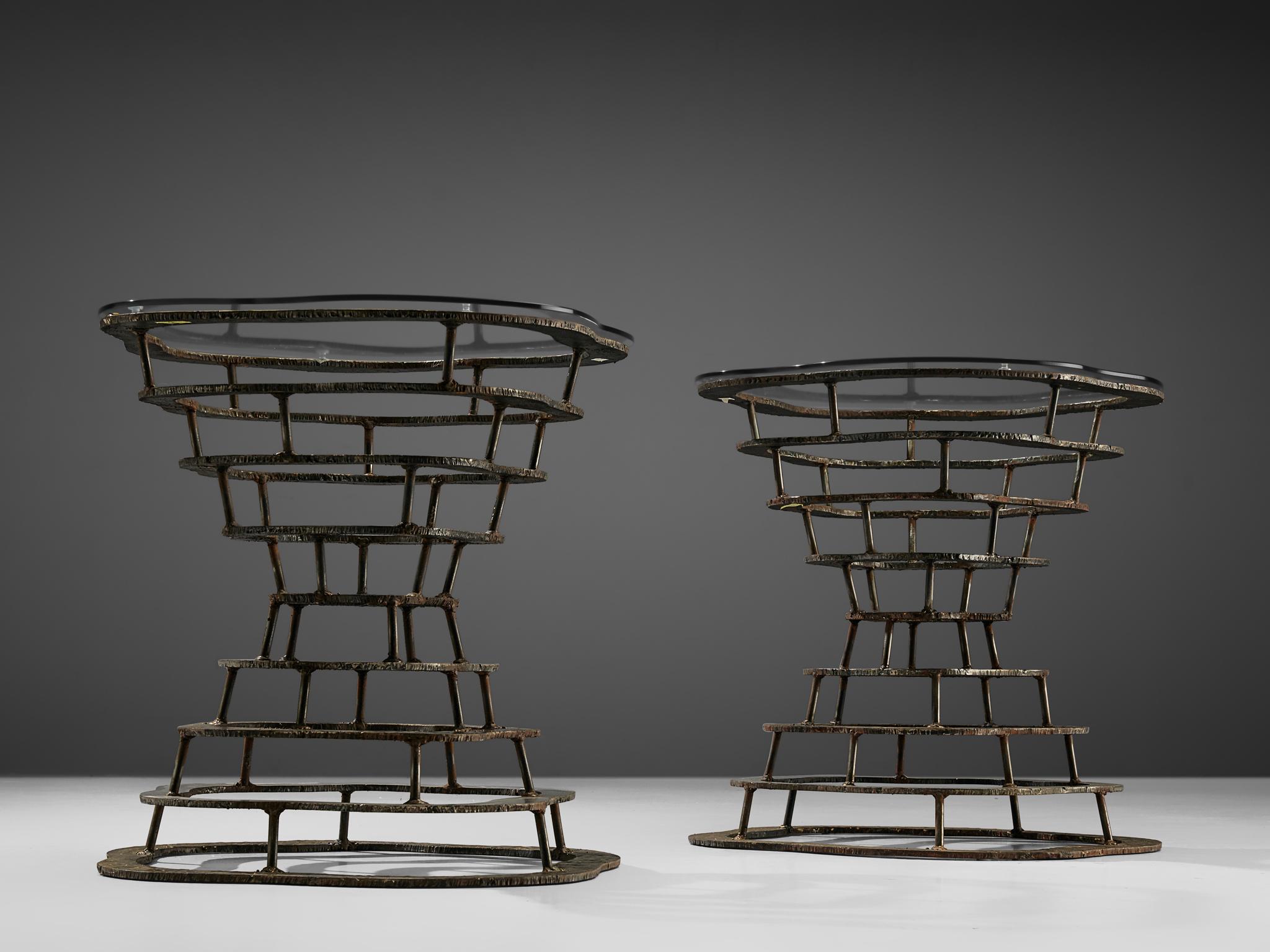 Mid-Century Modern Silas Seandel Brutalist 'Volcano' Side Tables