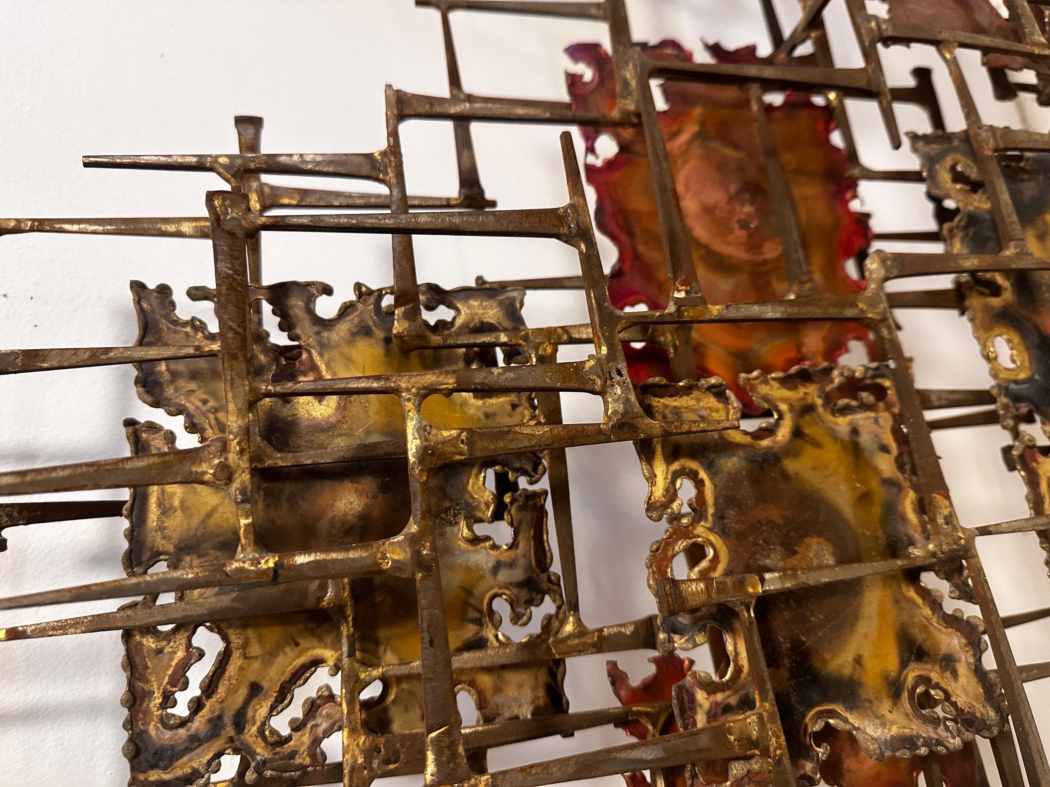 Mid-20th Century Silas Seandel Brutalist welded wall sculpture