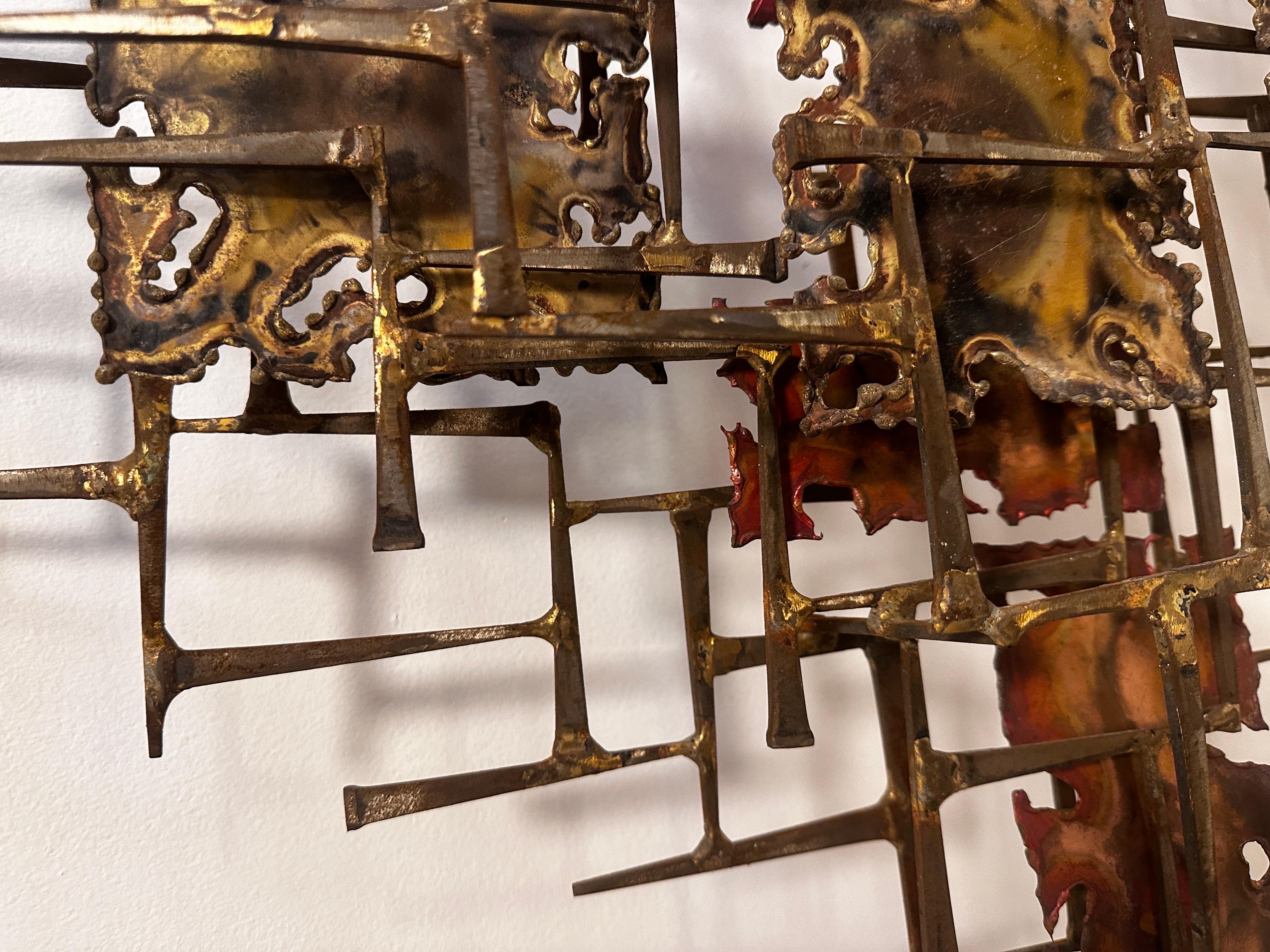 Silas Seandel Brutalist welded wall sculpture 1