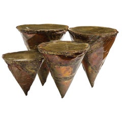 Silas Seandel Clustered Cocktail Table, Brass and Copper, Signed