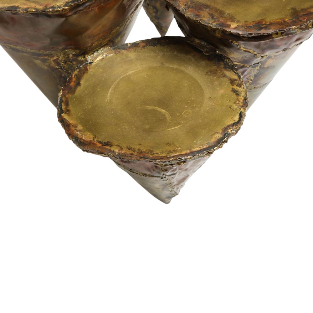 Silas Seandel Clustered Cocktail Table, Brass and Copper, Signed For Sale 5