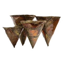 Silas Seandel Clustered Cocktailtisch, Messing und Kupfer, signiert