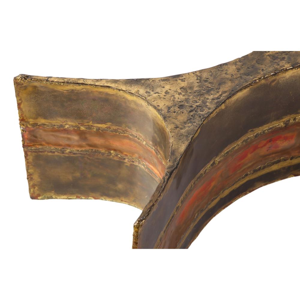 Table basse Silas Seandel, bronze, laiton, cuivre, verre en vente 1