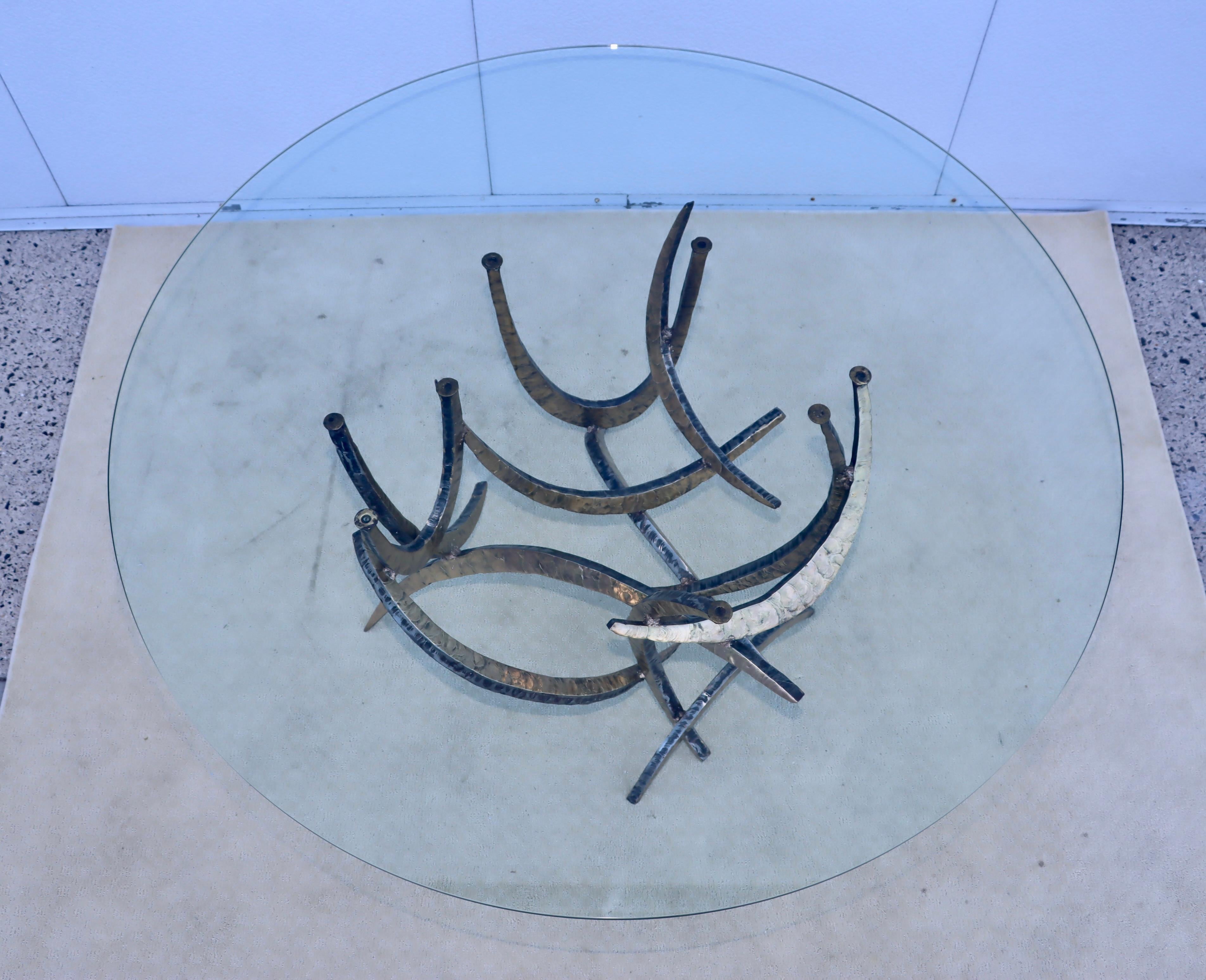 Fin du 20e siècle Silas Seandel Cut Steel And Bronze 