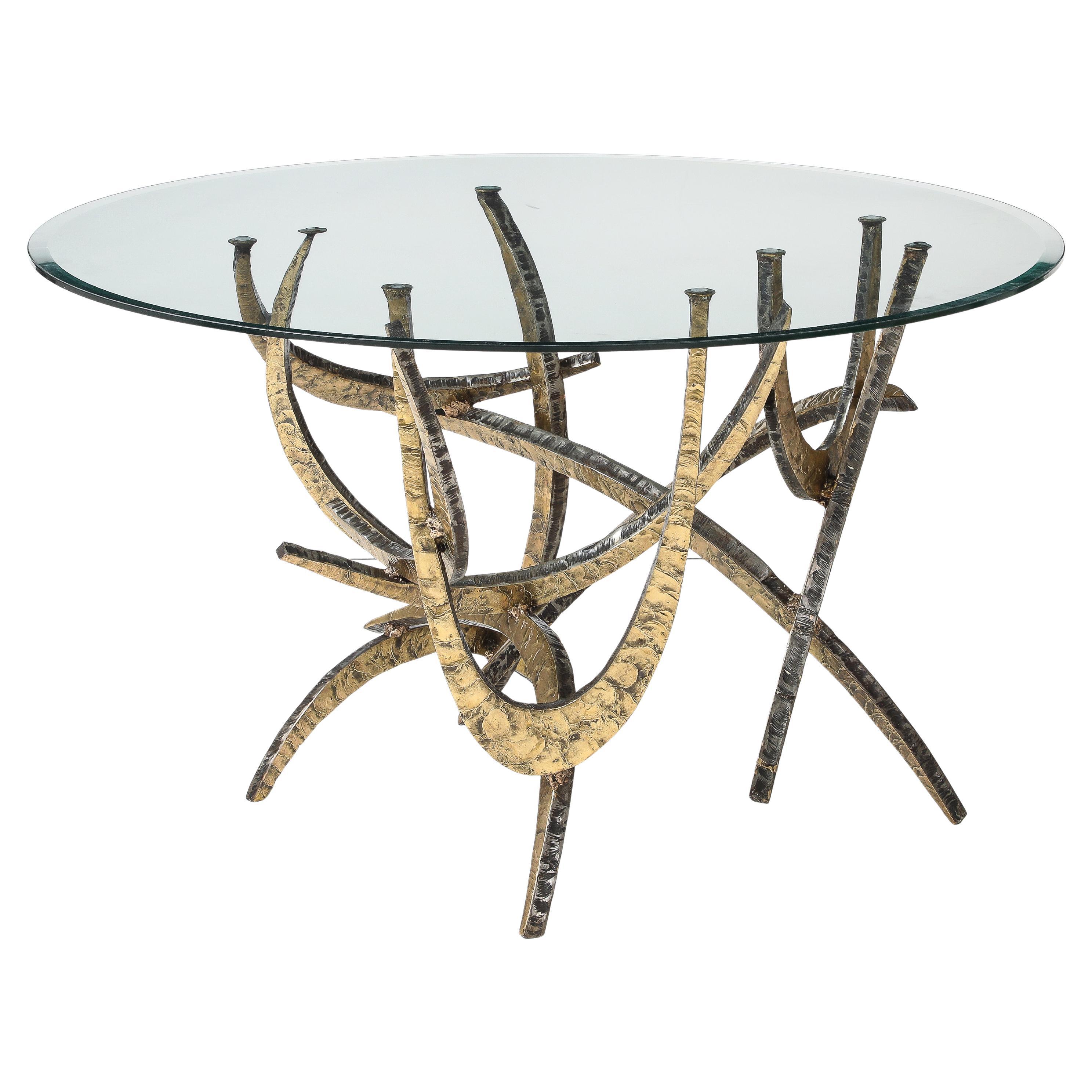 Silas Seandel Cut Steel And Bronze "Ortega" Dining Table