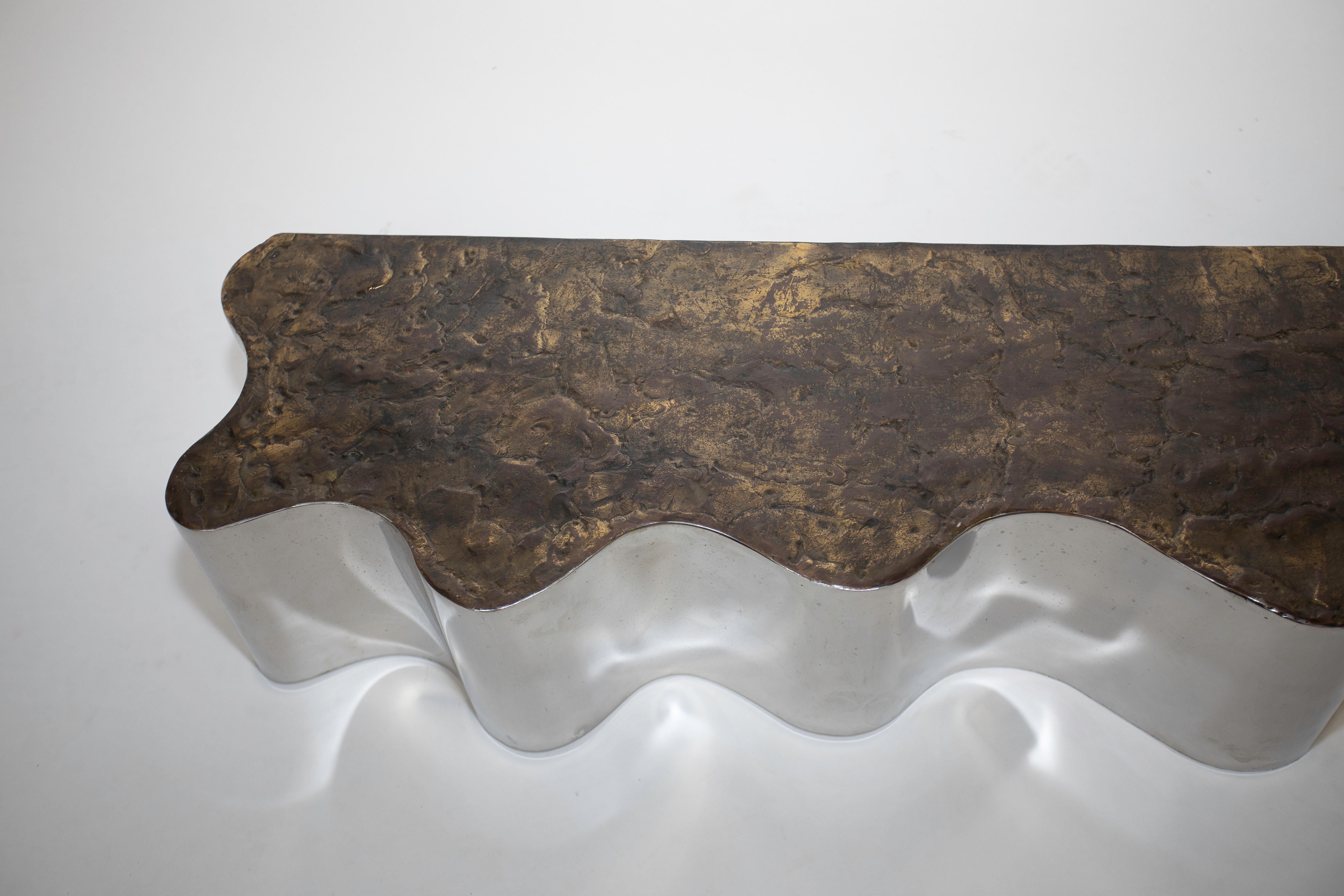 Silas seandel wall shelf
Steel and bronze
Signed.