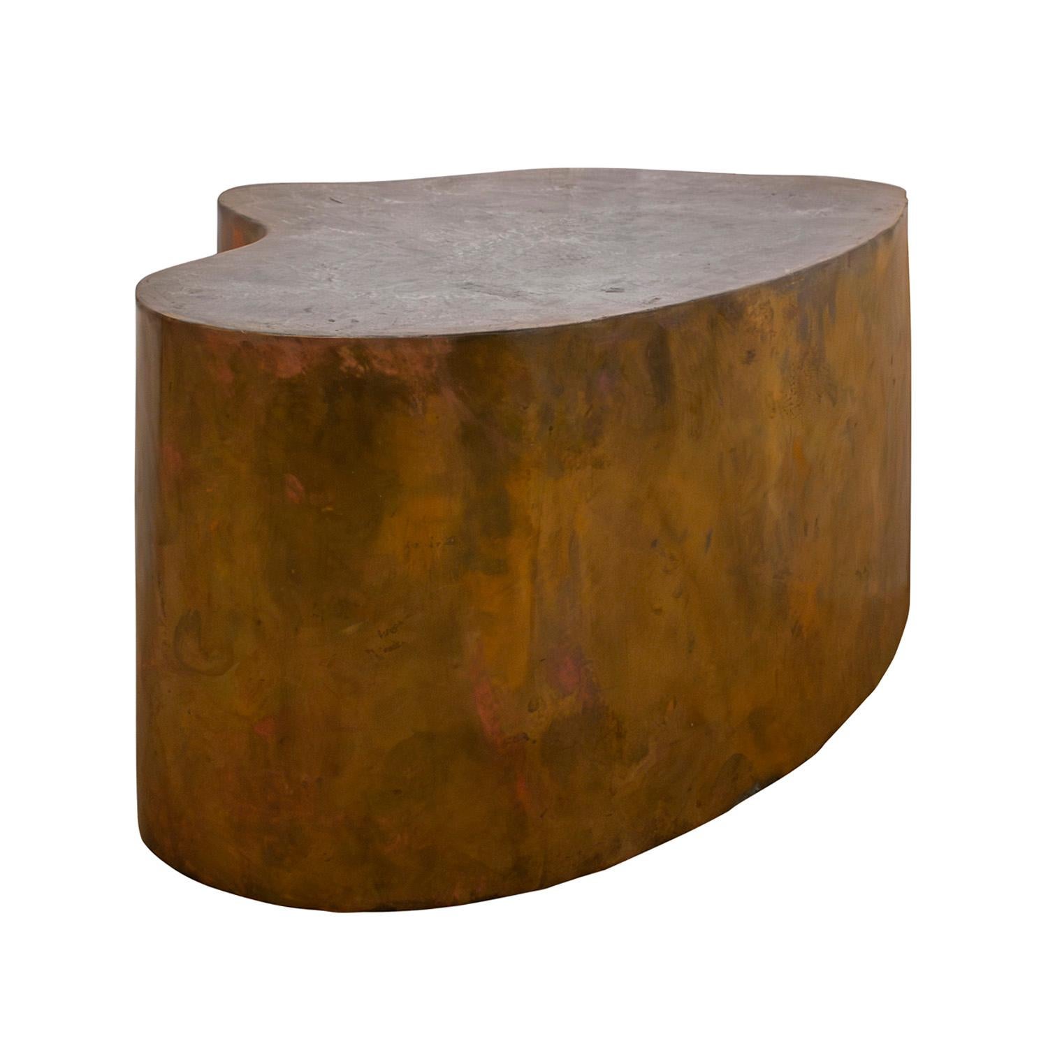 American Silas Seandel Free Form Coffee Table in Patinated Bronze & Pewter 1970s (Signed) For Sale
